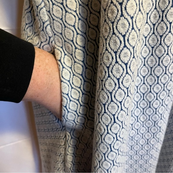 ModCloth XL Fit & Flare Dress Nautical Preppy Silver Sparkle, Deep Pockets 50s - Picture 6 of 10